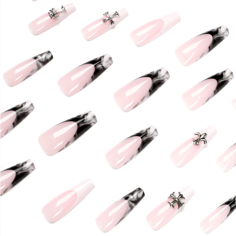 Exquisite artificial nails with textured designs and jewelry accents Stornfield