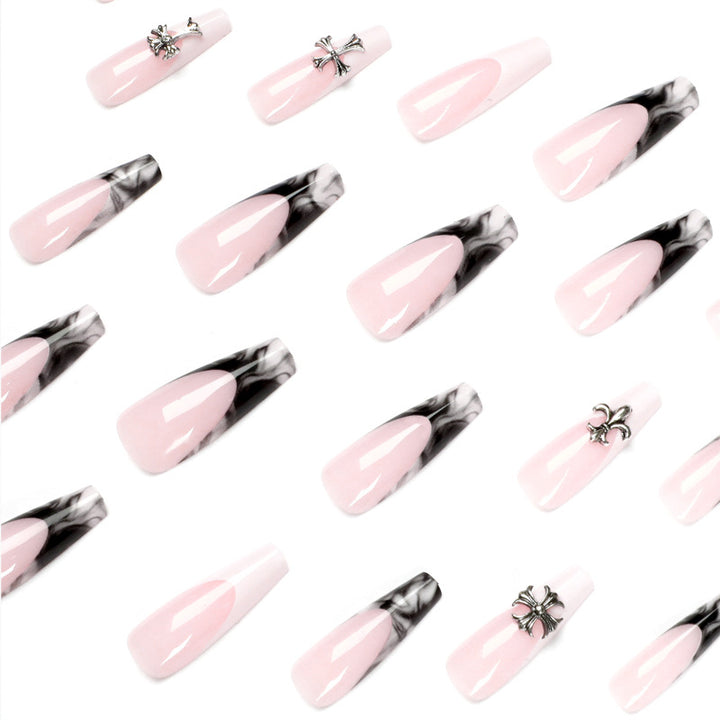 Exquisite artificial nails with textured designs and jewelry accents Stornfield