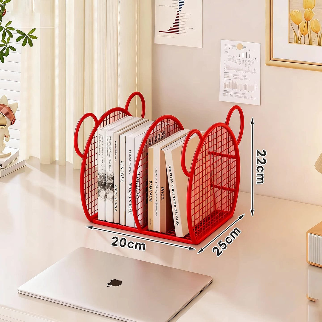 Desk Mesh Multi-Slot Book and File Organizer with Arched Dividers