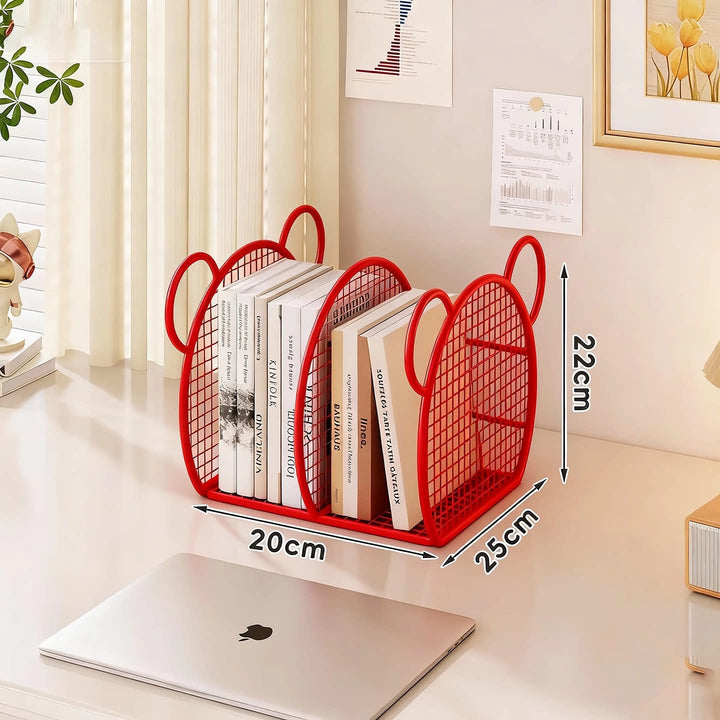Desk Mesh Multi-Slot Book and File Organizer with Arched Dividers