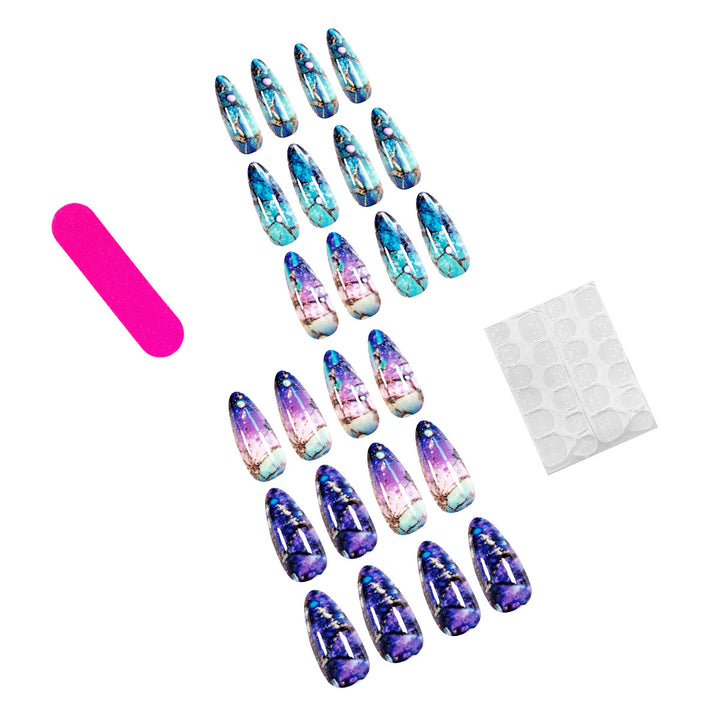 Exclusive stiletto artificial nails with glitter and ombre design Stornfield