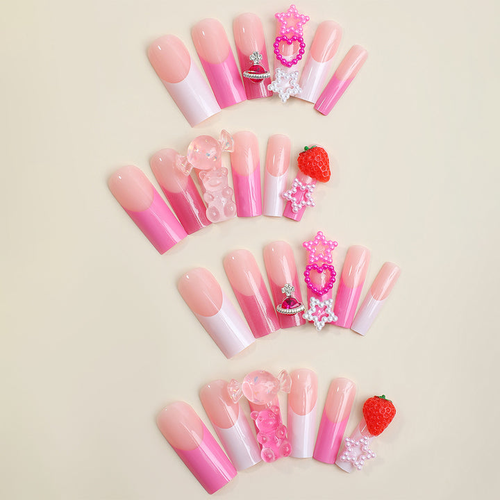 Decorative False Nail Art Set with 3D Embellishments Stornfield