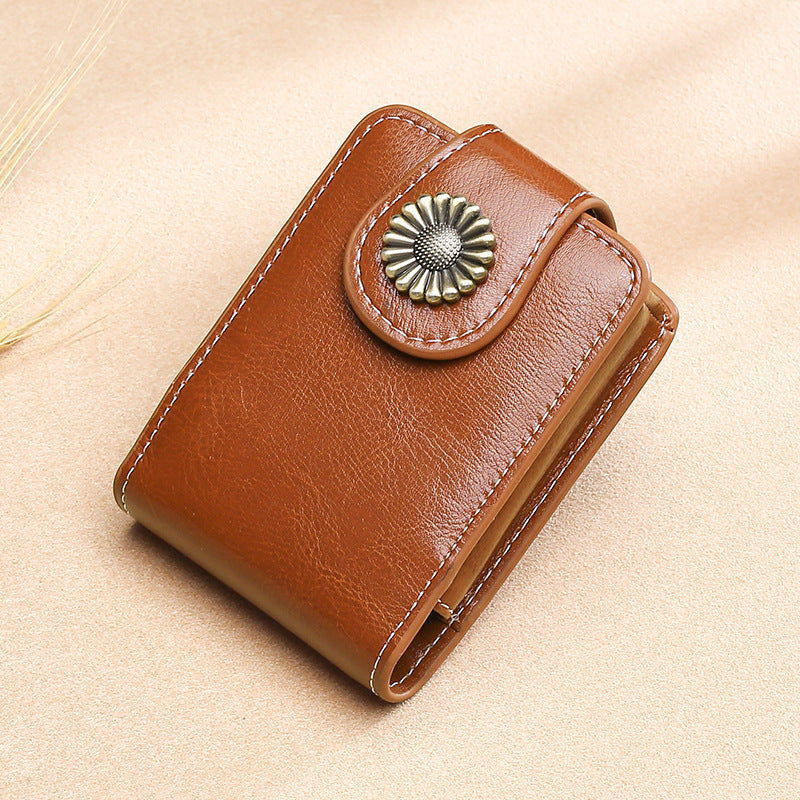 Vintage Leather Buttoned Coin Purse Stornfield