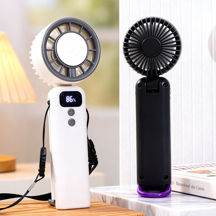 Women's Portable USB Hand Fan with Digital Control Display Stornfield