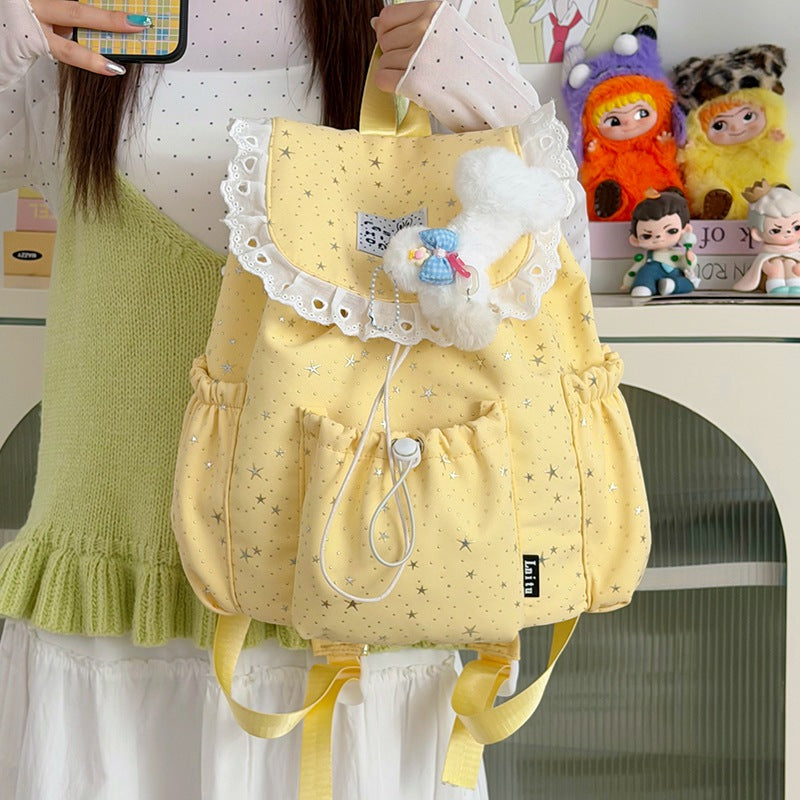 Star Print Ruffled Backpack Stornfield