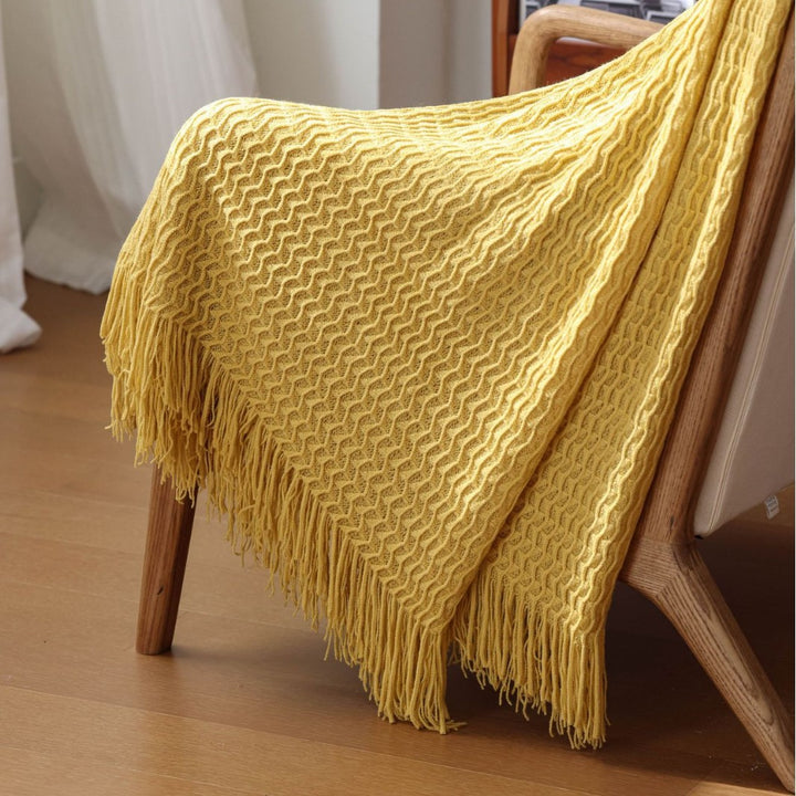 Lightweight Textured Knit Blanket