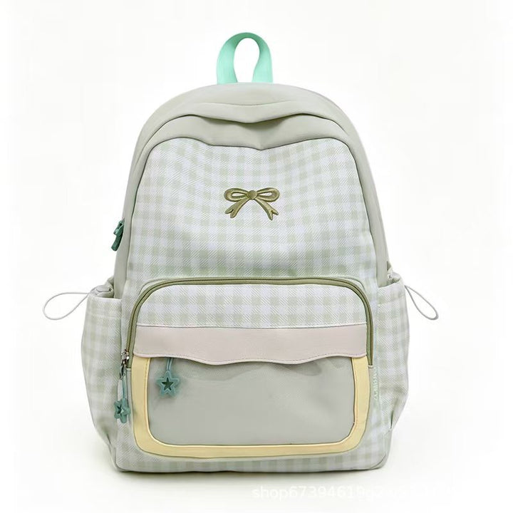Backpack in Modern Check Pattern with Transparent Viewing Window Stornfield