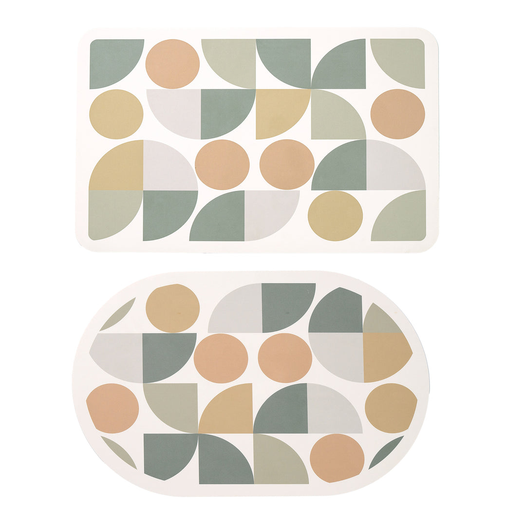 Stornfield Bath Mat Set made of soft microfiber with non-slip latex backing and delicate ornamental print