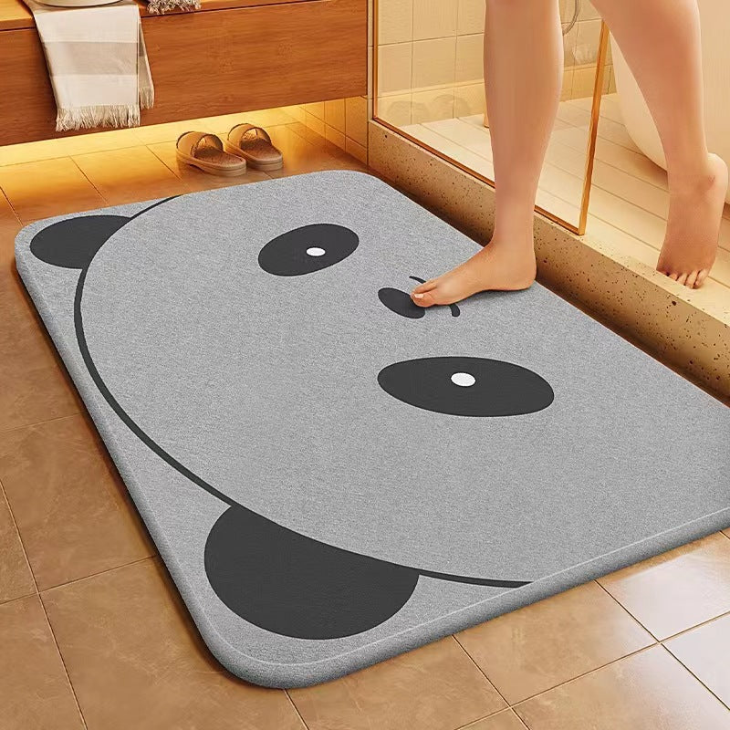Cute Panda-Themed Plush Bath Mat