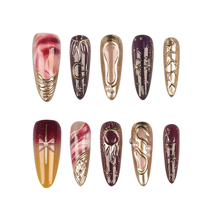 Artistic Press-On Nail Art Set