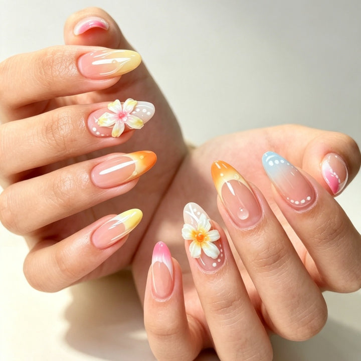 Floral and Ombre Press-On Nail Art Set Stornfield