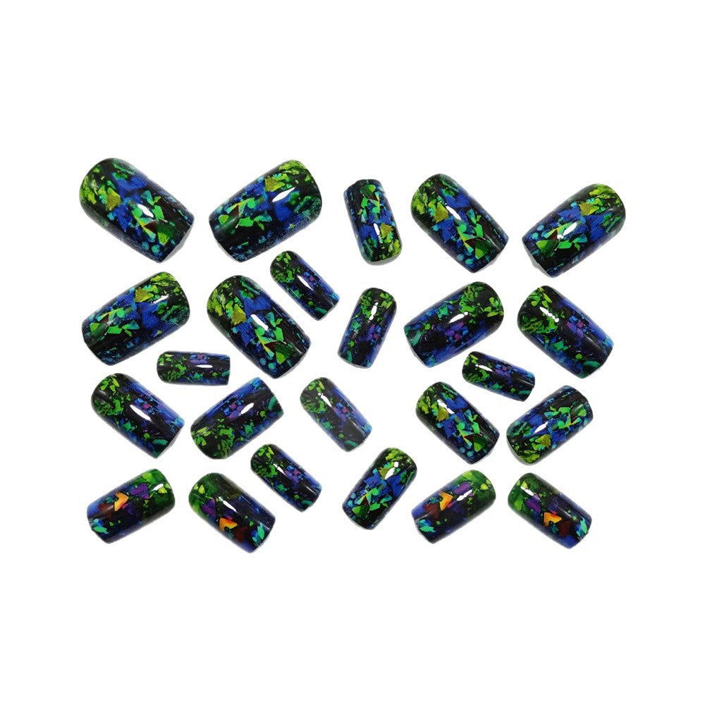 Artificial nails with sparkling glitter design and holographic accents Stornfield