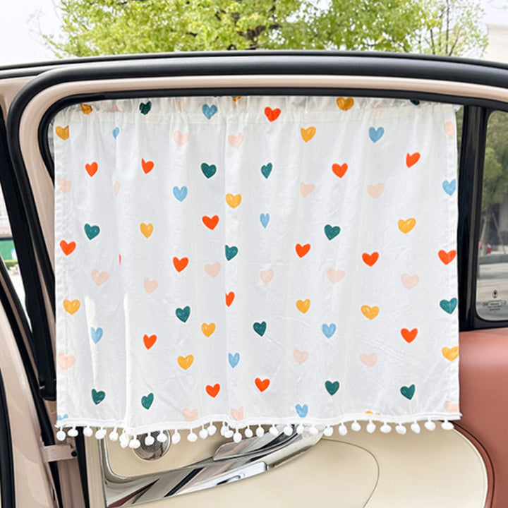 Unisex nan sun protection car curtain with elastic fastening strap and opaque cotton blend Stornfield