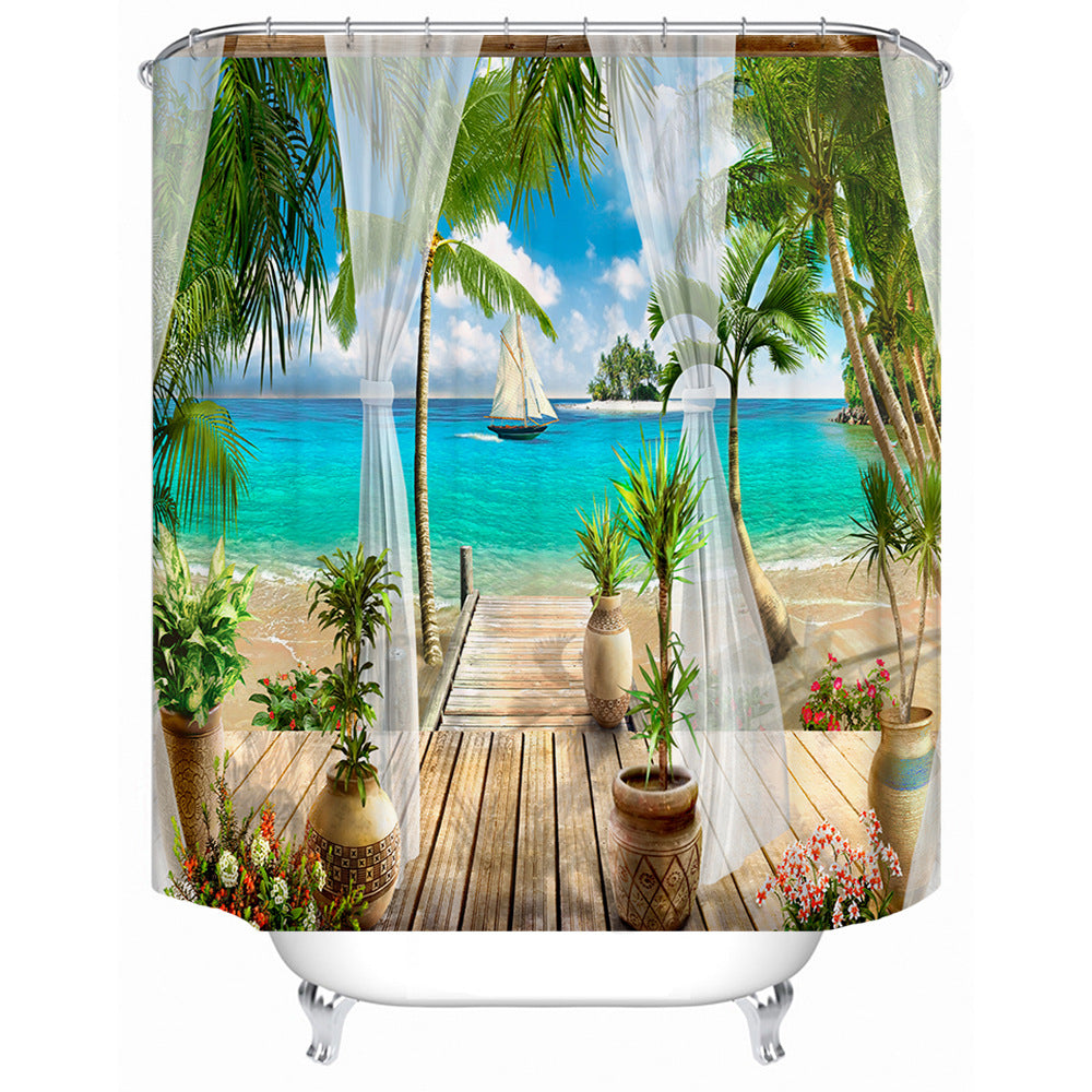 Tropical Oasis Shower Curtain Stornfield