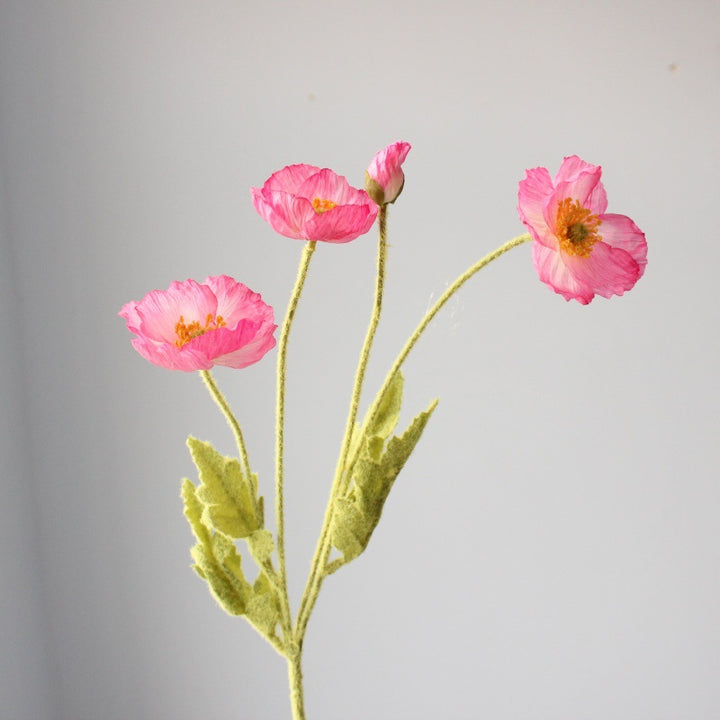Lifelike Silk Poppy Flower Stem
