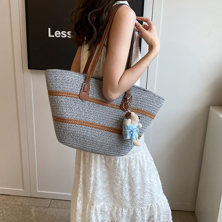 Textured Woven Tote Bag