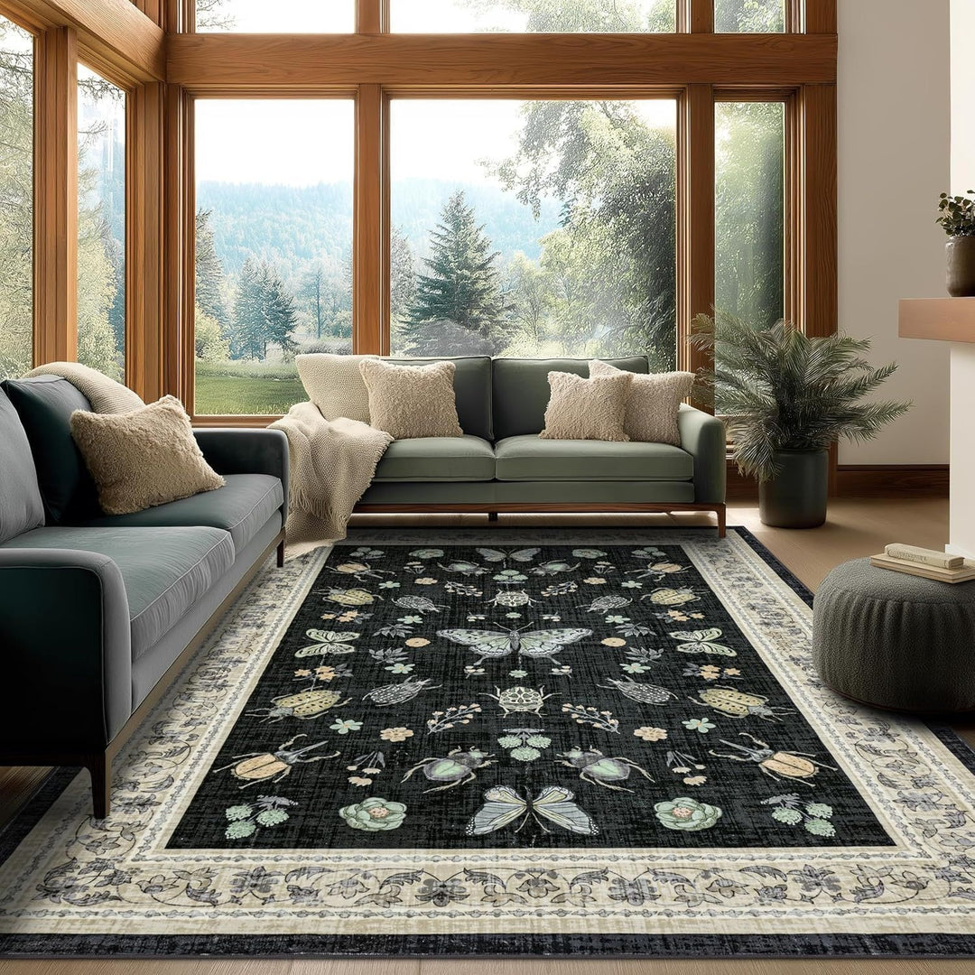 Decorative Floral Pattern Area Rug Stornfield