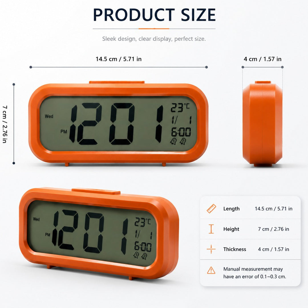 Digital alarm clock with temperature sensor and large LED display Stornfield