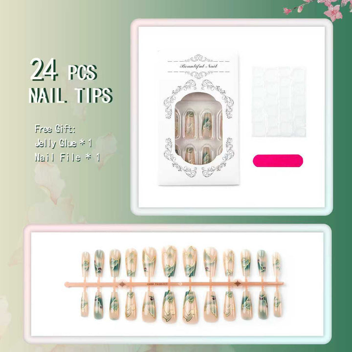 Artistic Floral Press-On Nail Tips