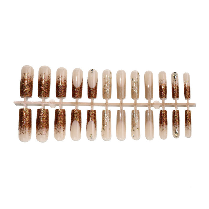 Glamorous artificial nail set with glitter and elegant embellishments Stornfield