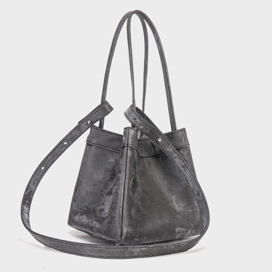 Velvet Drawstring Bucket Bag with Adjustable Strap