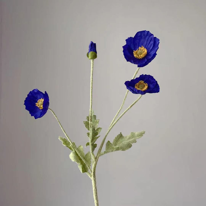 Lifelike Poppy Flower Stem