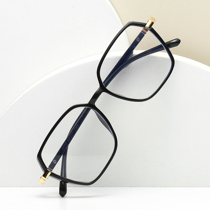 Ladies fashionable square reading glasses with golden accents Stornfield