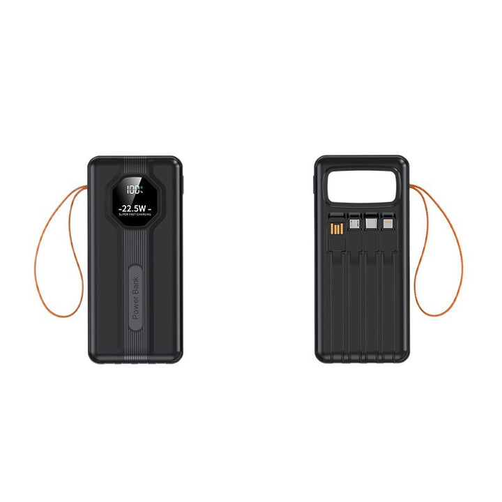 Portable power bank with integrated charging cables and intelligent fast charging function Stornfield