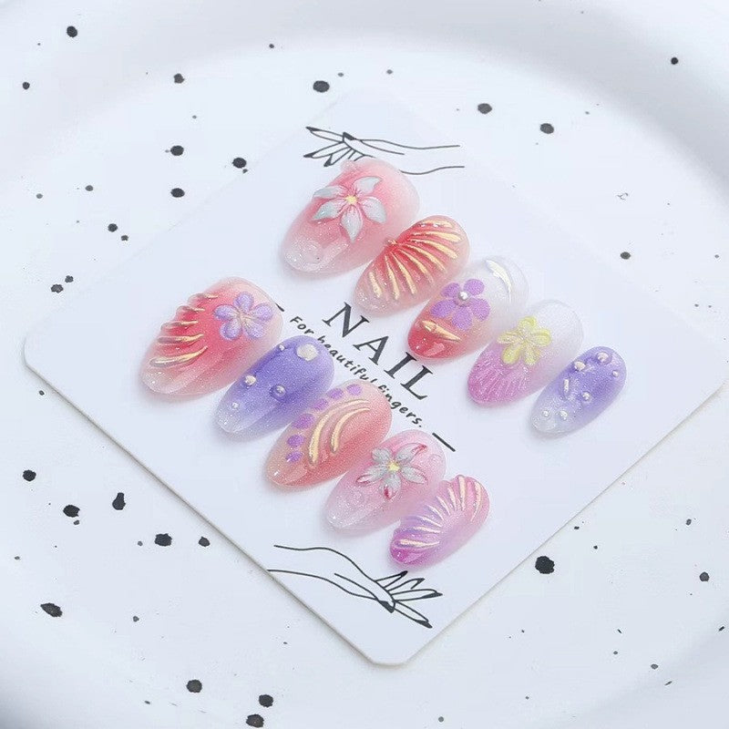 Artistic Floral Press-On Nail Collection Stornfield