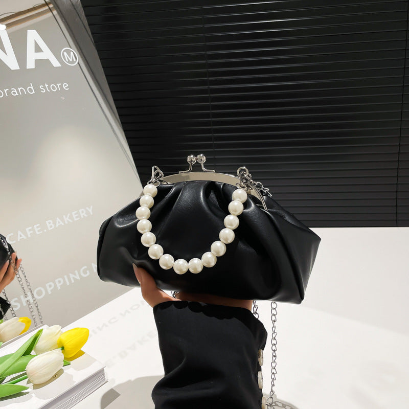 Elegant Clutch Handbag with Pearl Chain Stornfield