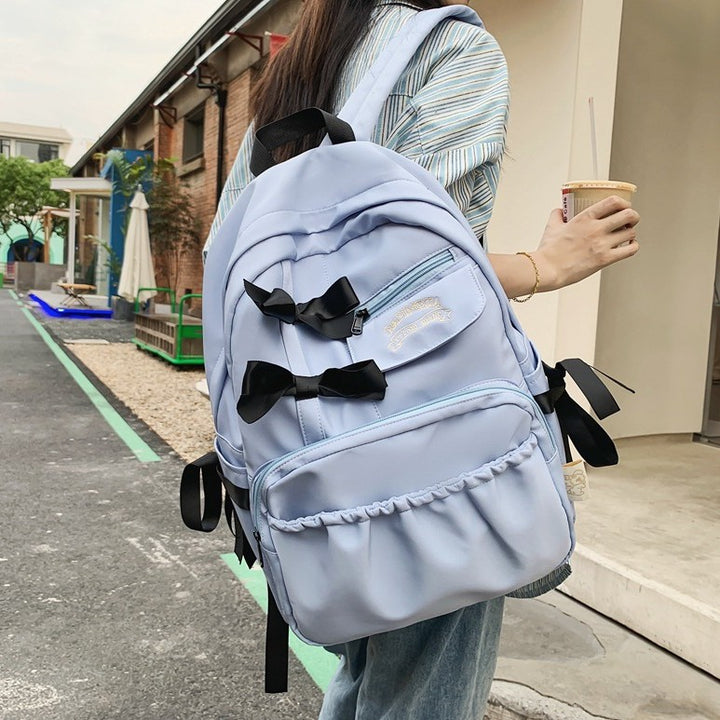 Charming Bow-Appliqué Casual Backpack Stornfield