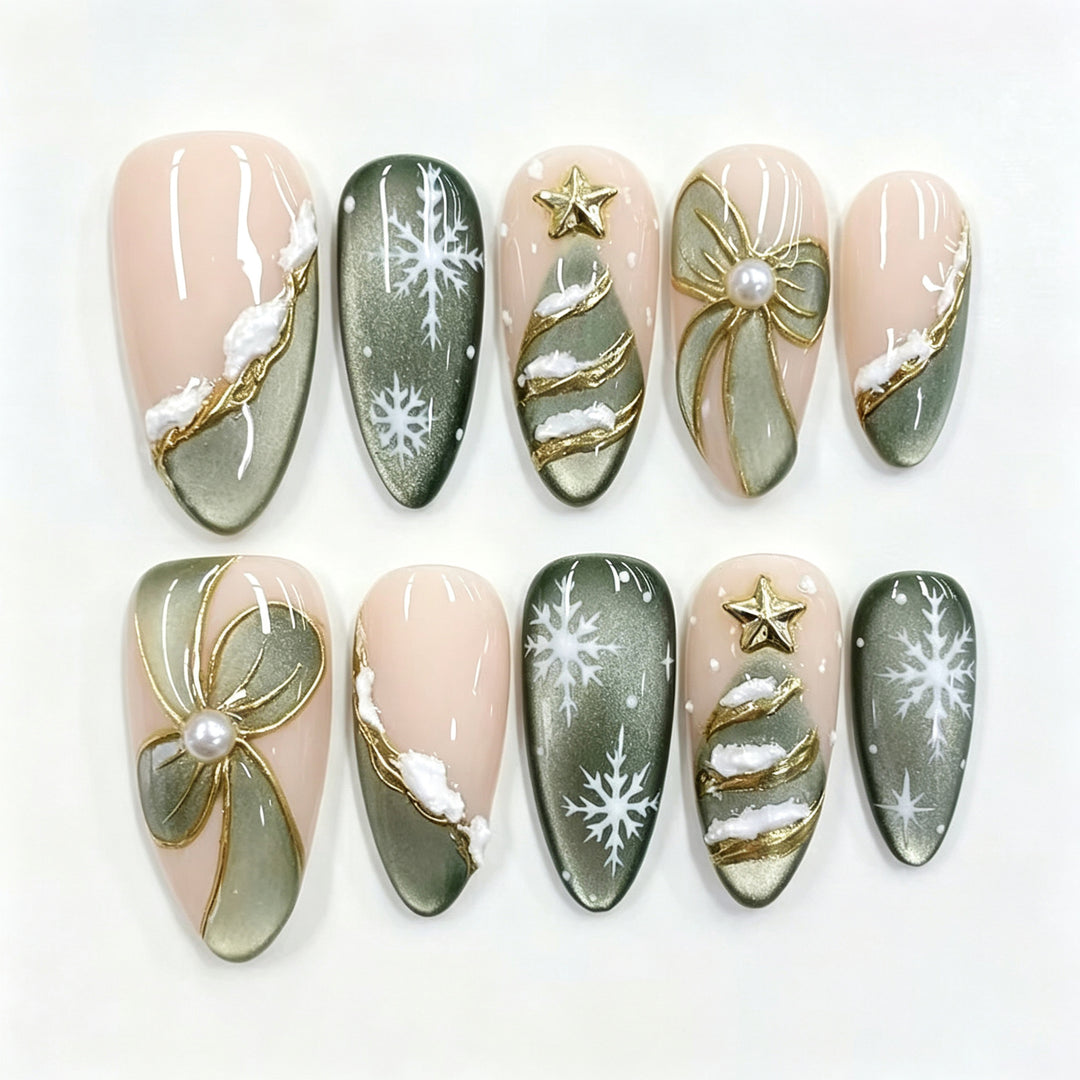 Festive Decorative Press-On Nail Art Set Stornfield