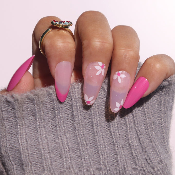 Floral-Patterned Stiletto Press-On Nails Stornfield