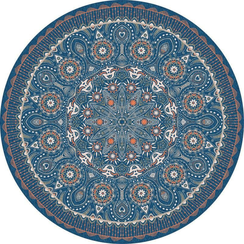 Round Geometric Pattern Area Rug
