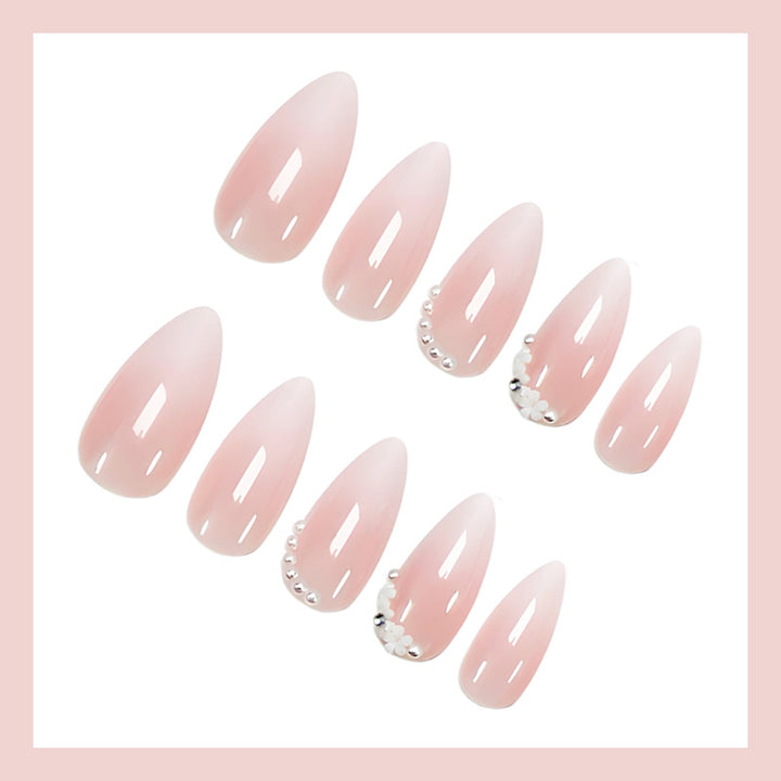 Artificial nail set with elegant ombre effects and glitter accents Stornfield