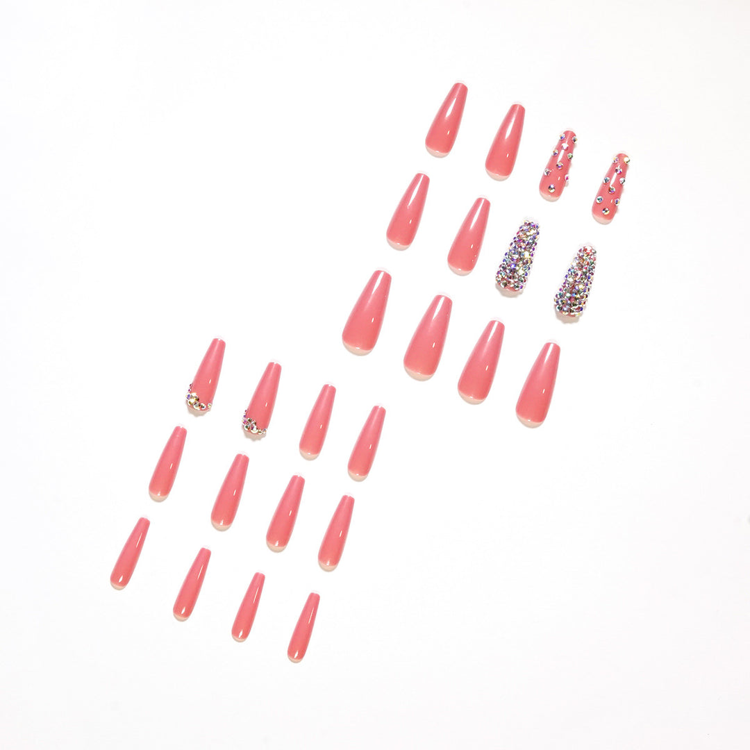 Artful Nail Extensions with Decorative Rhinestone Embellishments Stornfield