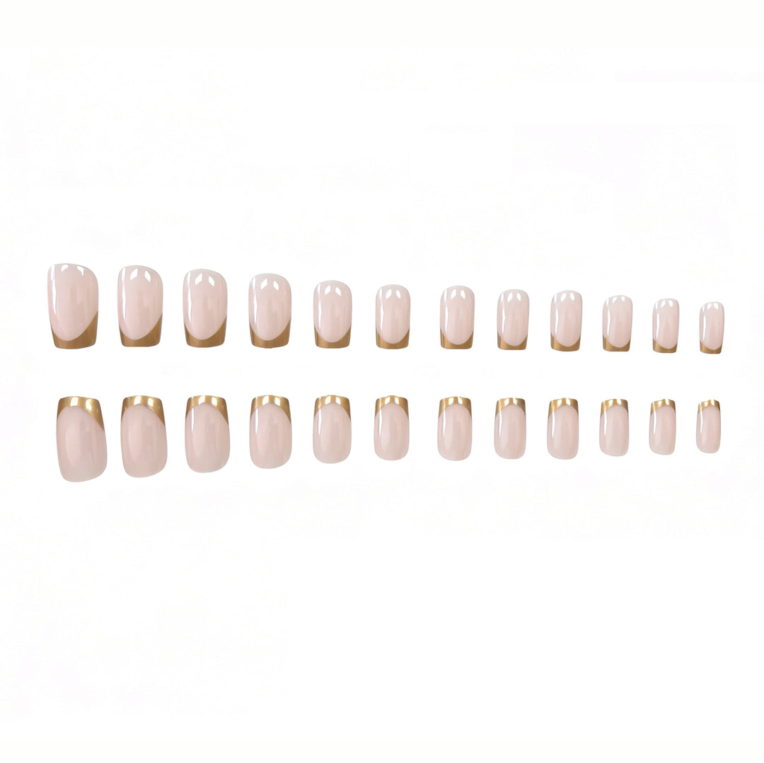 Elegant Gold-Trimmed Acrylic Nail Enhancements Stornfield