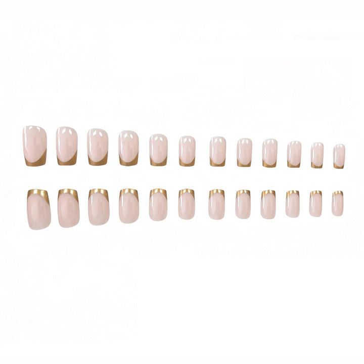Elegant Gold-Trimmed Acrylic Nail Enhancements Stornfield