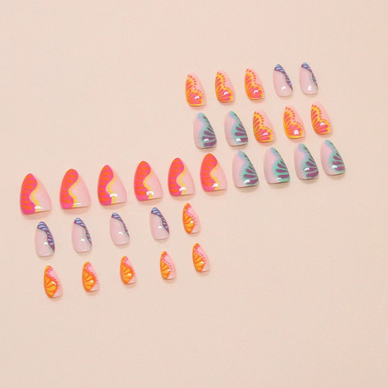 Art nail set with colorful gradient and creative designs Stornfield