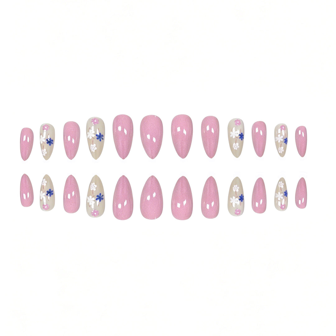 Floral Accent Stiletto Nail Art Extensions Stornfield
