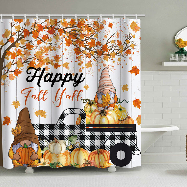 Artistic Pumpkin Print Shower Curtain Stornfield