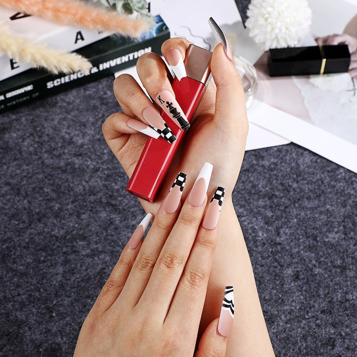 Art Nail Set with Creative Chess Designs Stornfield