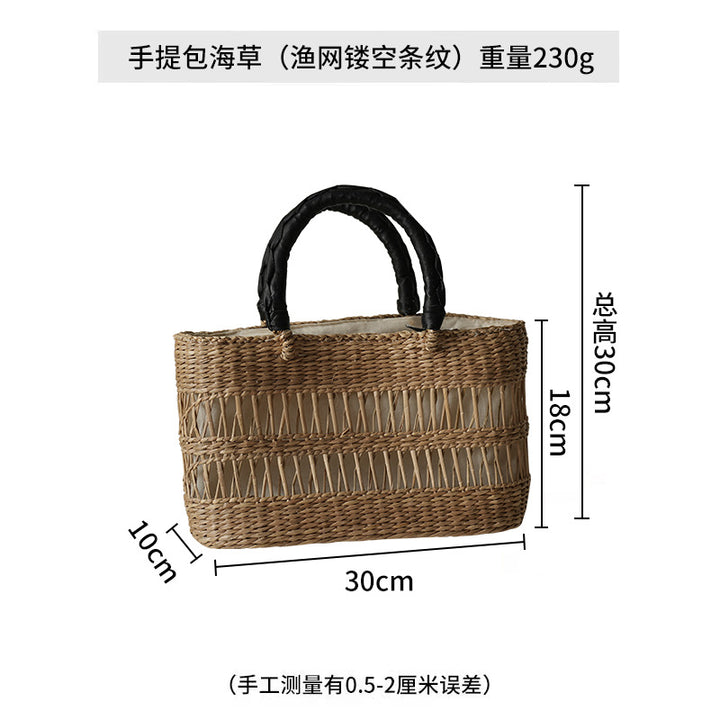Women's handcrafted tote bag made from sustainable seagrass with stylish handles Stornfield