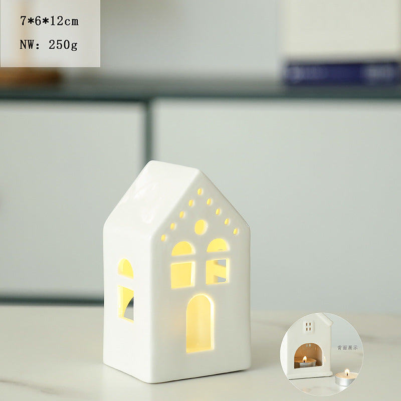 Ceramic House-Shaped Candle Holder Stornfeild