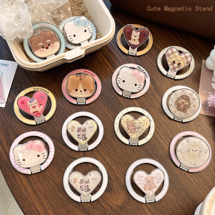 Hand mirror in heart-shaped design with cute bear motif Stornfield