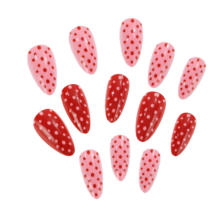 Artificial nails with trendy Polka Dot Design Stornfield