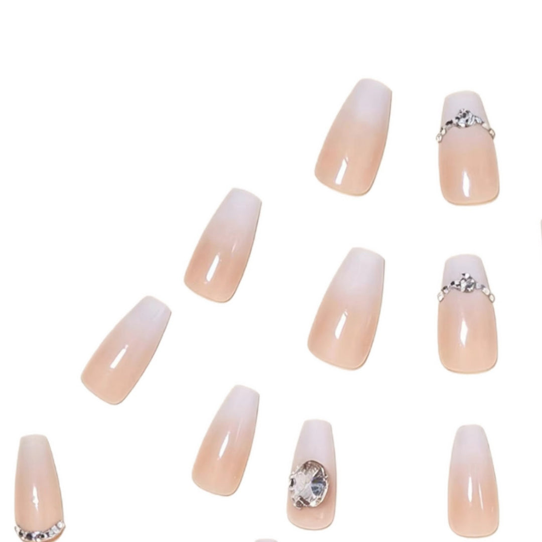 Luxurious Crystal-Embellished Press-On Nail Art Stornfield