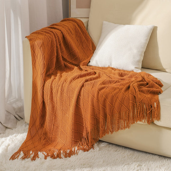 Women’s knitted blanket with textured wave pattern Stornfield