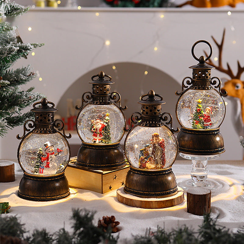 Nostalgic Christmas lantern with snow globe Stornfield