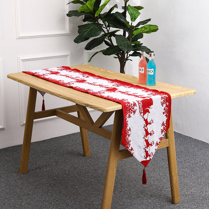 Christmas table runner with reindeer motif Stornfield